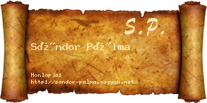 Sándor Pálma névjegykártya
