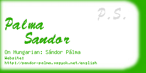 palma sandor business card